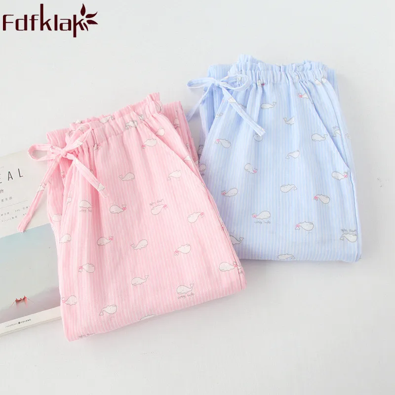

Fdfklak Cotton Sleepwear Bottoms 2018 Spring Summer Drawstring Pijamas Pants Ladies Underwear Trousers Pyjama Pants Q935