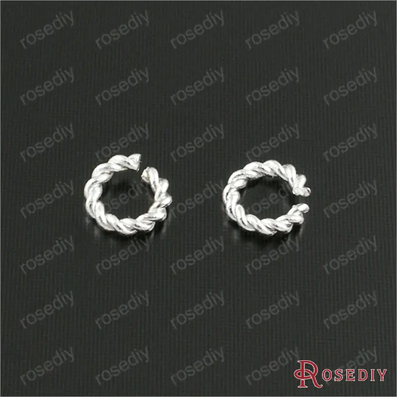 

Wholesale Diameter 6mm Thickness 1.2mm Silver color Twisted Round Copper Jump Rings & Single Loop Diy Findings 50 pieces(JM7833)