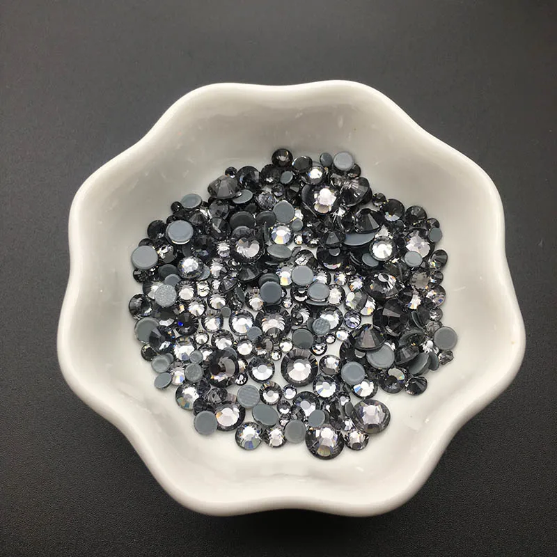 1000 шт./лот, SS6-SS30, разные размеры, кристаллы и камни, высокое качество, исправление хрусталя и искусственного алмаза для рукоделия, украшения ручной работы - Цвет: Black Diamond