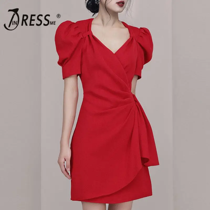 Женское вечернее платье INDRESSME платье-мини с треугольным вырезом и короткими