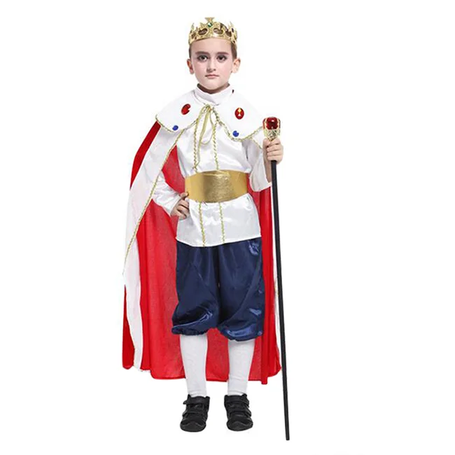 

New Children Set King Cosplay Costume Festival Halloween Prince Charming Party Clothes Kids King Role Playing Dress