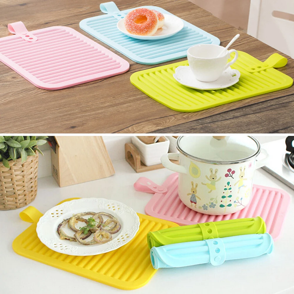 

Placemat for dining table Coasters Silicone Pot Holder Cup Coffee Table Mats Kitchen Heat Resistant Insulation Non-slip Mat