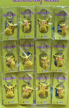 

New 5sets (12pcs/set) Mixed Anime 3D PVC Key Ring Cartoon Keychains Bag Pendant For Best Gift T-16