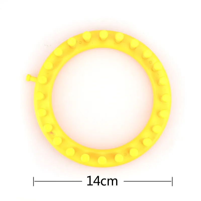 New 14cm Yellow Round Circle Hat Knitting Kit Loom Yarn Needle Knit Hobby Knitting Machine DIY Craft Tools with Hook And Needle (5)