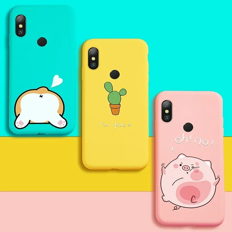 

Silicone Case For Xiaomi Redmi Note 6 Pro Cute Full Cover Case For Xiaomi Redmi Note 5 Mi A2 Lite Shockproof Bumper Coques Capa