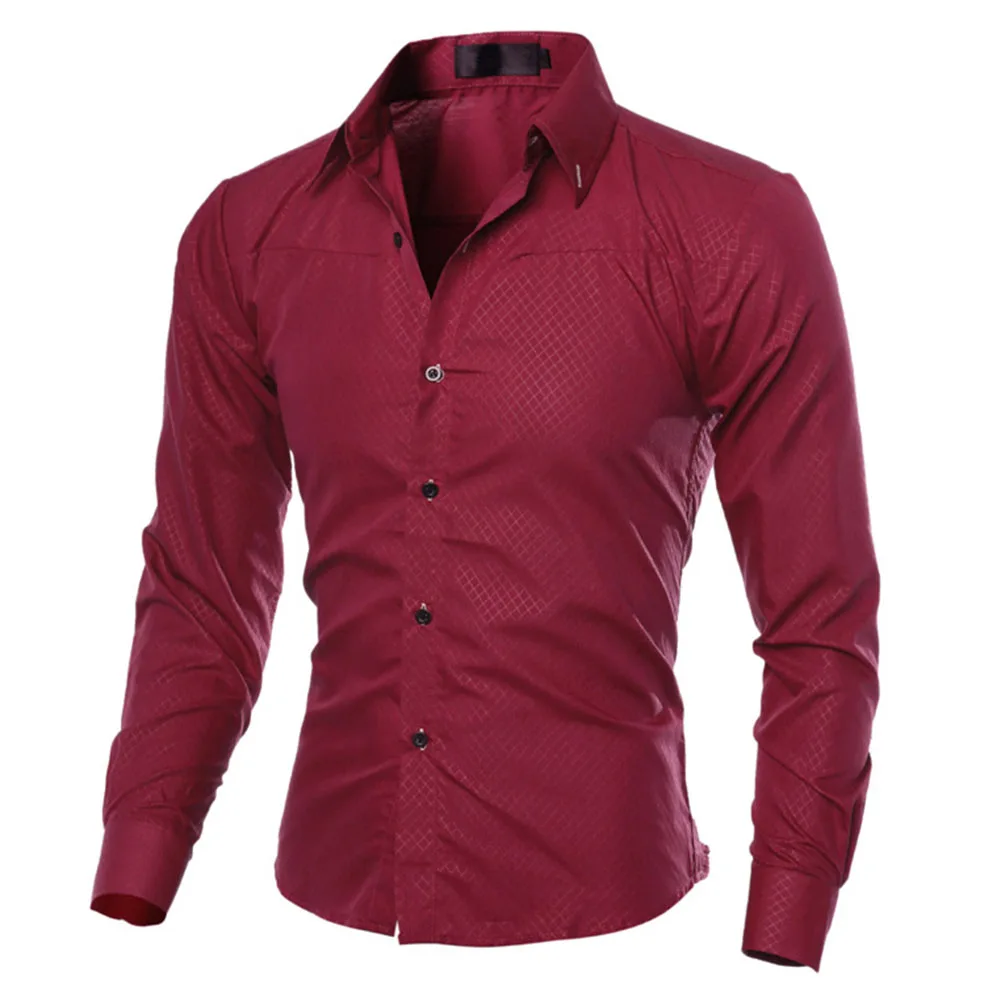 Mens Long Sleeve Shirt Dress Up Professional Shirt Long Sleeve Slim Fit Shirt Men Business Dress Shirt