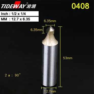 Tideway 90 градусов гравировка V паз бит Вольфрамовая сталь ЧПУ гравировальный инструмент деревообрабатывающий инструмент двойной край Торцовочная фреза