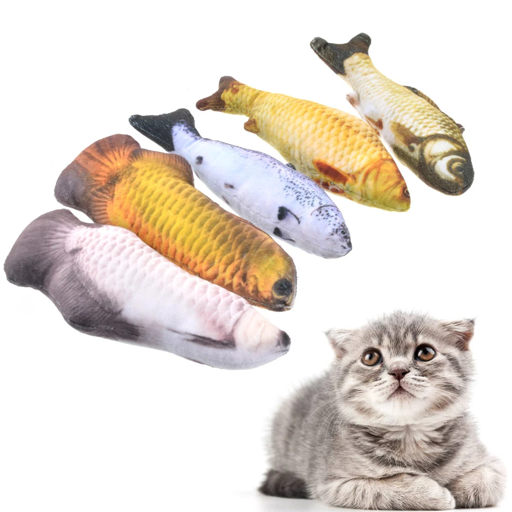 Pet Soft Plush Creative 3D Carp Fish Shape Cat Toy Gifts Catnip Fish