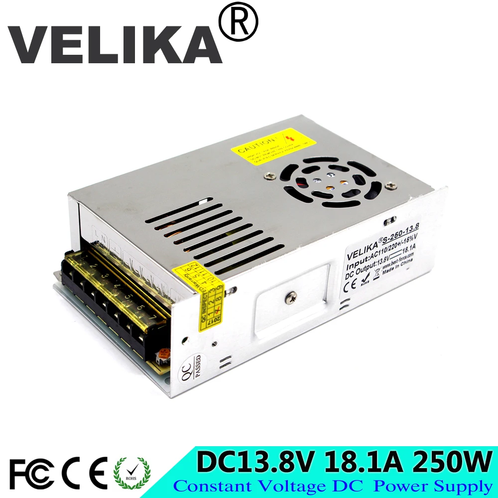 

Mini Size Switching Power Supply 13.8V 18.1A 250W Power Source Transformer 110v 220v AC-DC 13.8V USP For LED Strip Display Lamp
