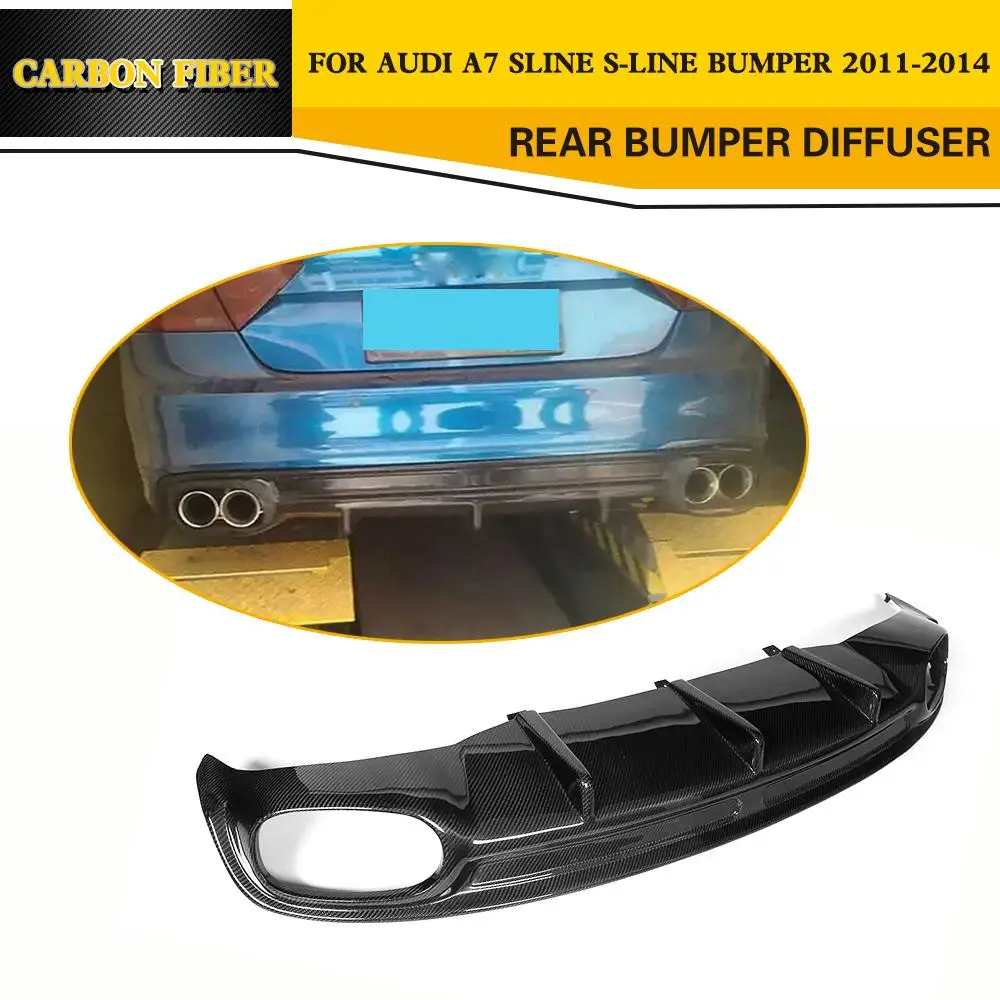 Cheap Auto Styling Carbon Fiber Rear Bumper Lip Diffuser Voor Audi A7 S7 & Sline Bumper 2013-2014 Cheap Auto Styling Carbon Fiber Rear Bumper Lip Diffuser Voor Audi A7 S7 & Sline Bumper 2013-2014