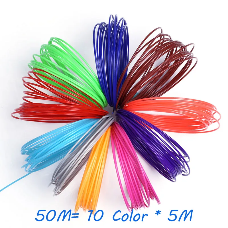 5 Meter 50M 10 Color Or 100 M 20 Colors 3D Printing Materials 3 d Pen Filament Plastic For Kids DIY Birthday Gift - Цвет: 50 Meter 10 Colors