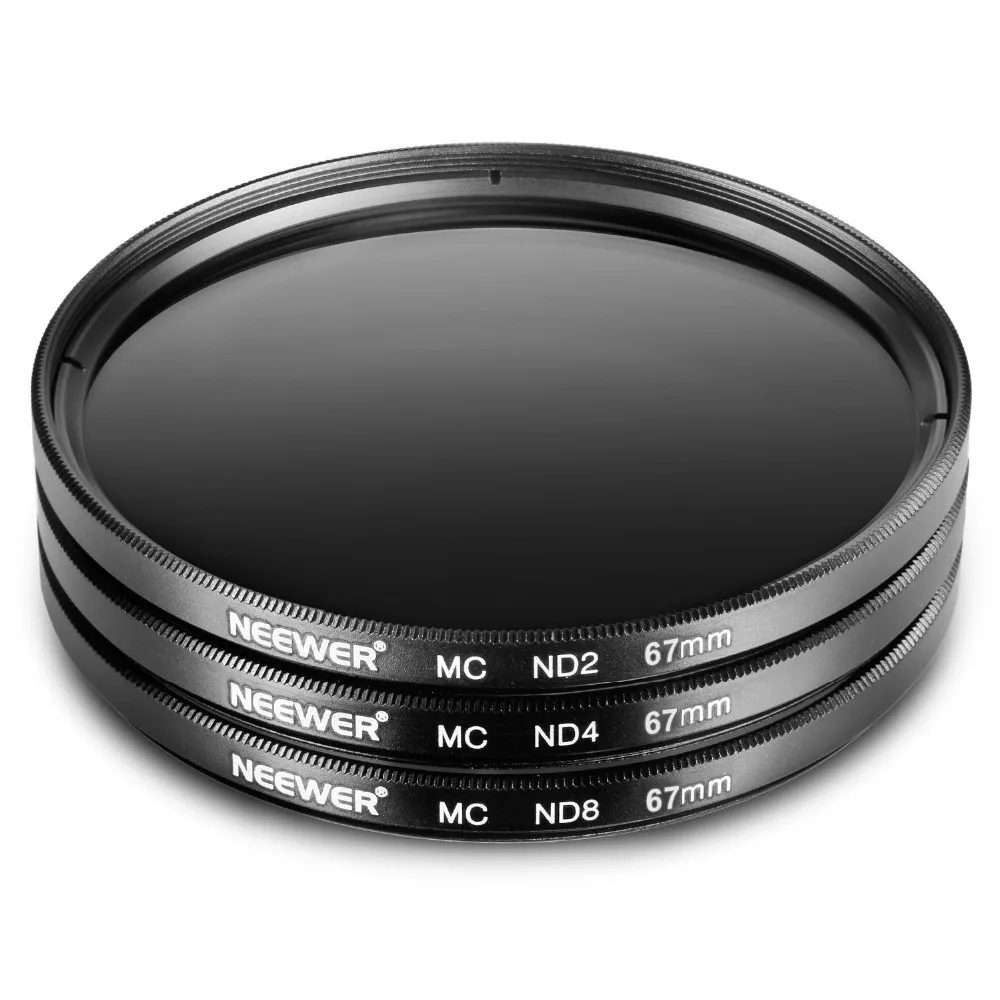 Neewer 67 мм ND набор фильтров (ND2 ND4 ND8)+ чистящая ткань для CANON 18 135 фотообъектив/NIKON 105 f/3 5