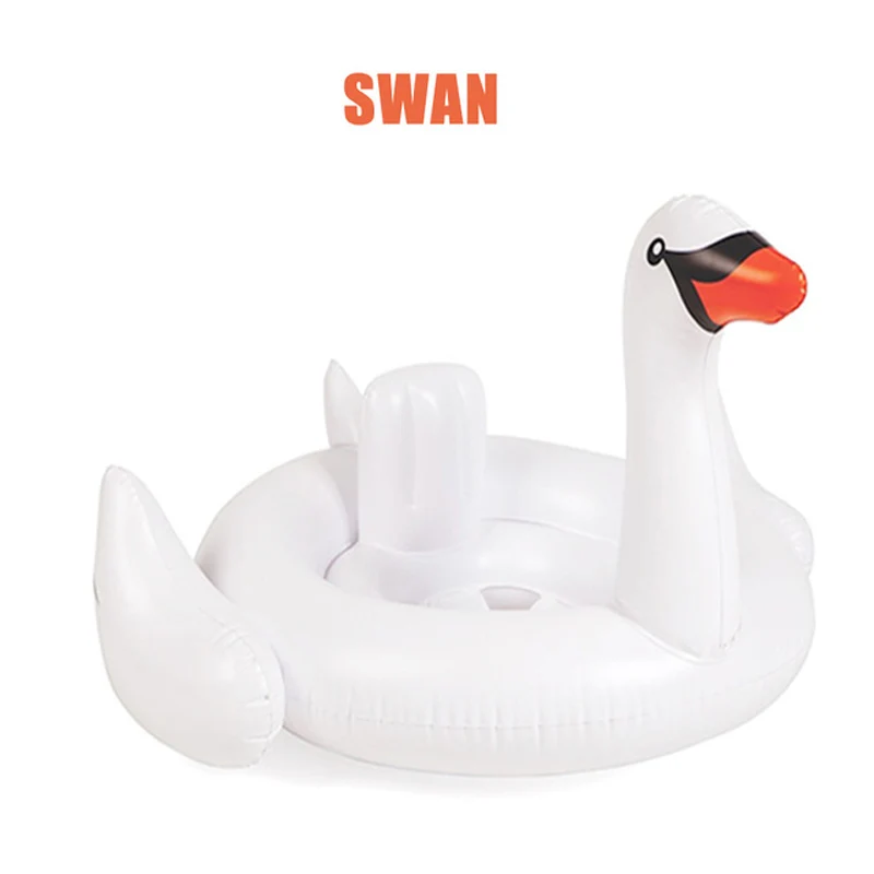 Летний детский плавательный круг, плавательный бассейн, надувной лебедь, фламинго, плавательный поплавок, детское сиденье, водный поплавок, игрушки для бассейна - Цвет: Swan