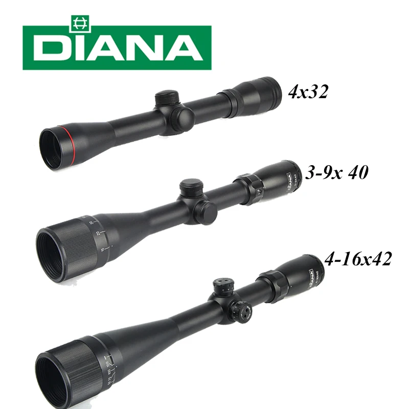 

DIANA 4x32 Tactical Riflescope 3-9X40 AO Hunting Scopes 4-16x42 AO Mil Dot Reticle Rifle Sights Long Eye Relief Scope Sniper Gun