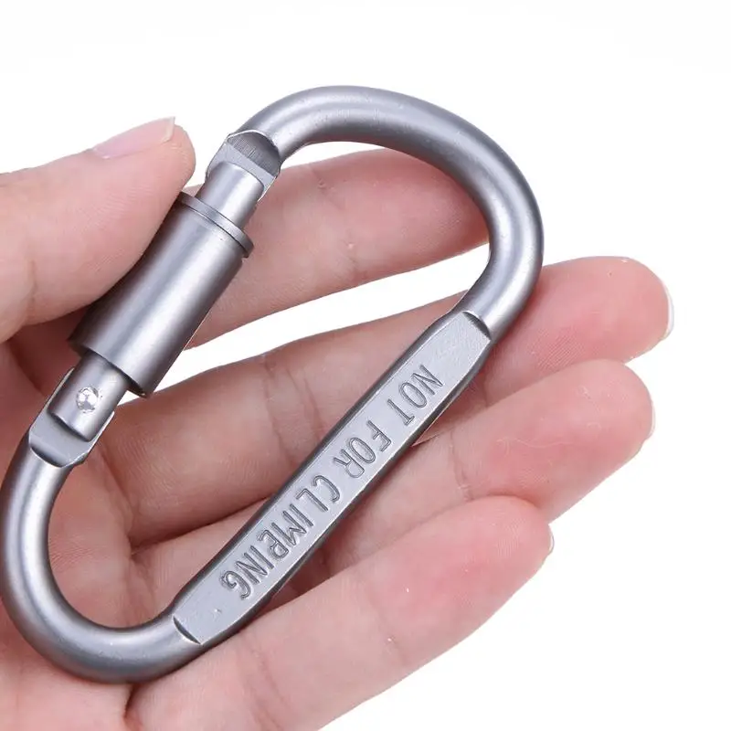 NEW D-Shaped Aluminum Alloy Carabiner Screw Lock Hook Clip Key Ring Outdoor Camping Climbing Tools Multifunction Travel Kits 