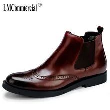 Genuine Leather high top shoes mens Chelsea boots carved dress Riding Boots autumn winter British retro men shoes cowhide male цена Genuine Leather high top shoes mens Chelsea boots carved dress Riding Boots autumn winter British retro men shoes cowhide male цены онлайн