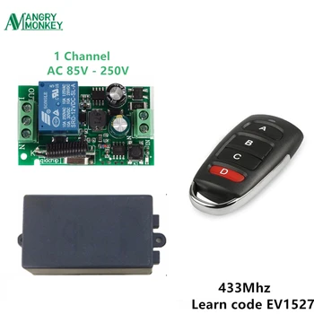 

433Mhz Universal Wireless Remote Control Switch AC 85V 220V 1 Channel Relay Receiver Module and RF 433 Mhz Remote Control