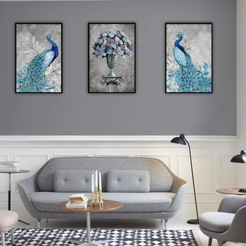 

paint by number art painting by numbers Art flower peacock background wall decoration painting adult hand-painted decompression