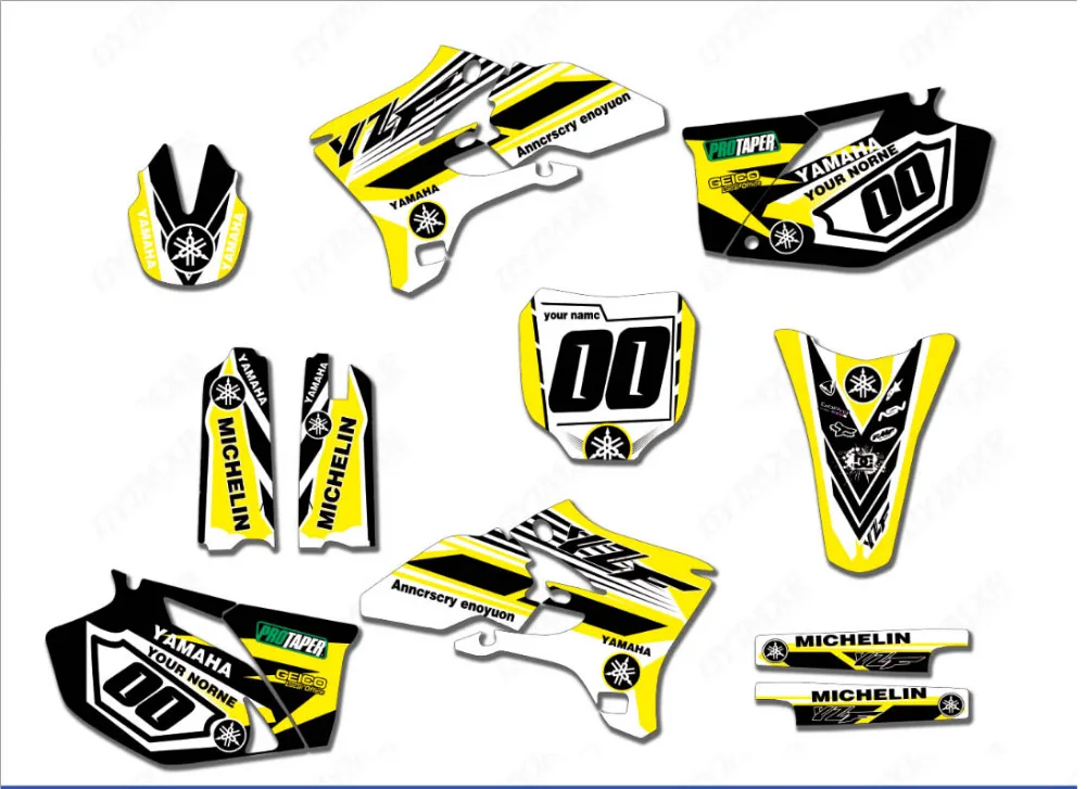 Мотоцикл Велосипед Графика Набор наклеек наклейки для Yamaha YZ250F YZ450F YZF250 YZF450 03 04 05