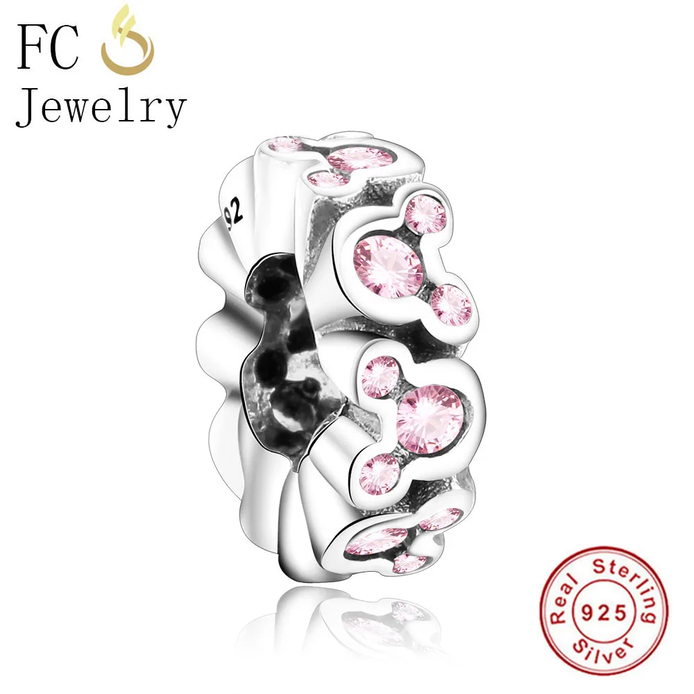 

FC Jewelry Fit Pandora Charms Bracelet Bangle 925 Sterling Silver European Vintage Mickey Spacer Berloque Beads Making DIY Gifts