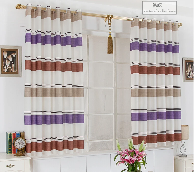 High quality curtains striped pattern / Simple and elegant short
