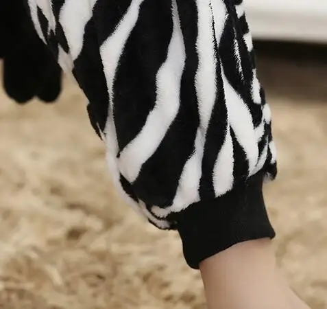 Animal Adult Zebra Onesie Kigurumi Pajamas Flannel Cartoon Cosplay Costumes Jumpsuits Pyjamas