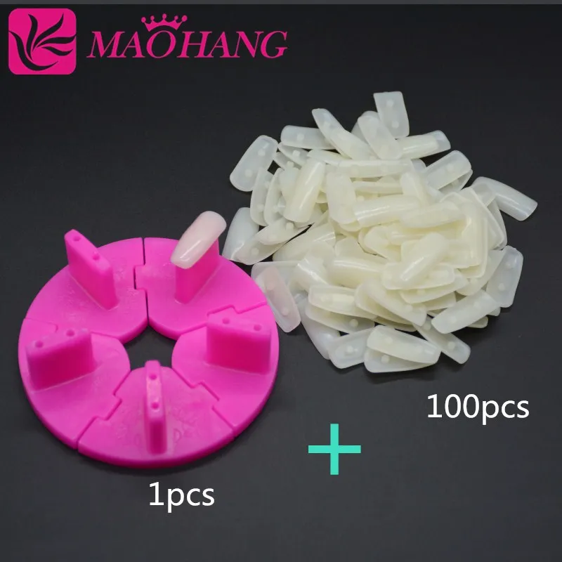 

1pcs nail training frame+100pcs false tips Professional Nail Trainer Tool Adjustable Nail Art frame Practice DIY Training Tools