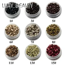 500 шт резьбы для волос, кольца, бусины, трубки для кончиков волос, инструменты для наращивания 4,5x3,0x3,0 мм, алюминиевые микро кольца