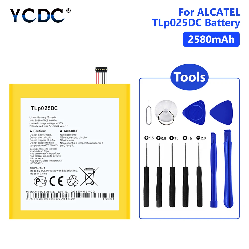 Аккумулятор TLP025DC 2580 мАч для Alcatel One Touch Pixi 4 6 0 8050D две Sim карты 9001A 9001X 9001D TLp025D2 батареи