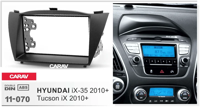 Двойной Din фасции Для HYUNDAI iX-35 Tucson IX 2010+ Радио DVD стерео панель тире крепление Установка отделка комплект ремонт CARAV 11-070