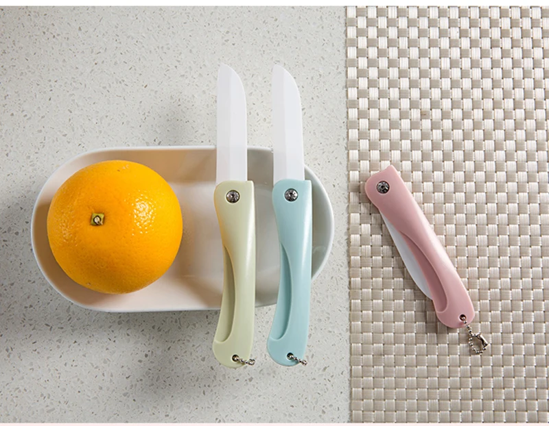 TUUTH Folding Ceramic Knife 3 inch Colorful Handle Fruit Ceramic Paring Kitchen Knife Accessories A2