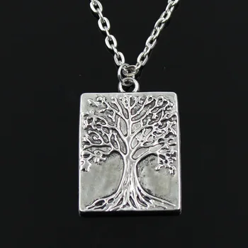 

New Fashion Life Tree Pendants Round Cross Chain Short Long Mens Womens Silver Color Necklace Jewelry Gift