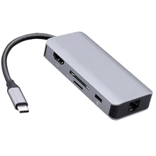 7 в 1 USB 3,1 type C 4 K HDMI 2,0 1000 M/100 M RJ45 USB 3,0 концентратор с SD/TF кардридер type C зарядка PD порт для MacBook huawei