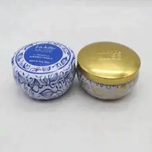 Торговля Европейская Милая декоративная Рождественская Роскошная уникальная маленькая круглая свеча подарочная металлическая Оловянная коробка