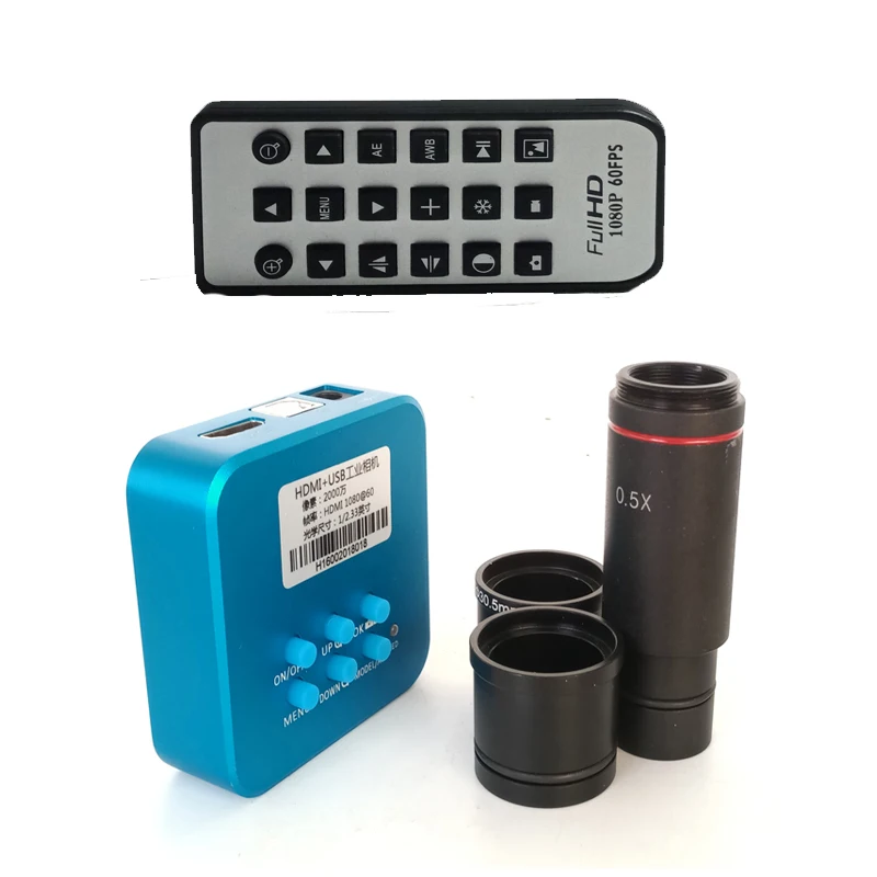 20MP HD 1080 p 60FPS HDMI USB Uitgang IR Industriële Microscoop Camera Lens met 0.5X C-Mount lens + 30mm 30.5mm ring adapter 20MP HD 1080 p 60FPS HDMI USB Uitgang IR Industriële Microscoop Camera Lens met 0.5X C-Mount lens + 30mm 30.5mm ring adapter