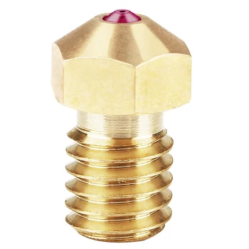 

trianglelab high temperature T-V6 Ruby Nozzle 1.75MM for E3D V6 HOTEND Compatible with PETG ABS PEI PEEK NYLON etc. ruby nozzle