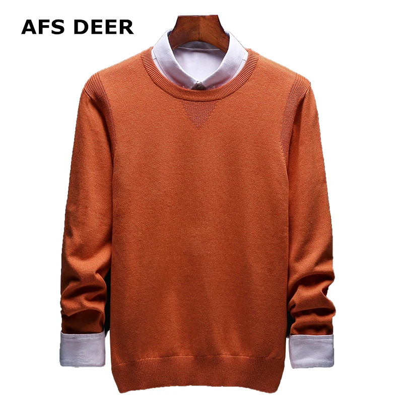 2017 Brand Fashion Solid Men Sweater Causal Knitting