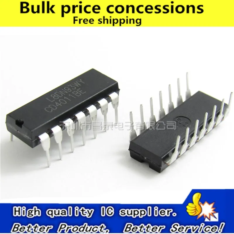 

Freeshipping 10pcs/50pcs/100pcs HEF4011BP HEF4011BT HEF4011 4011 DIP-14 Four way two input and non-gate