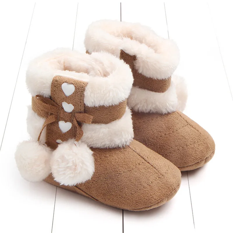 

Winter Snow Boots Shoes For Baby Girls Boys Faux fur Lovely Booties Warm plush inside Anti-slip Baby Infant Toddler Cute Shoes