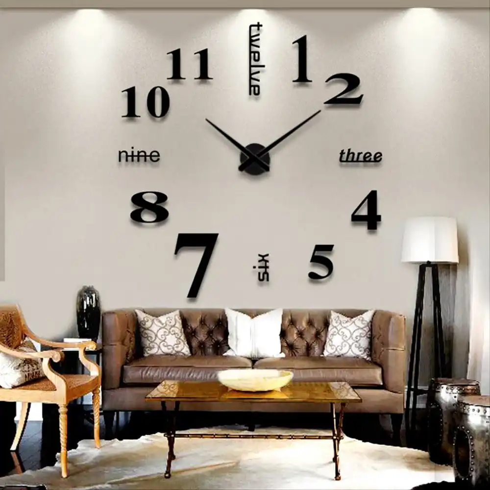 1pc Household Decoration Mirror Big Wall Clock Modern Design