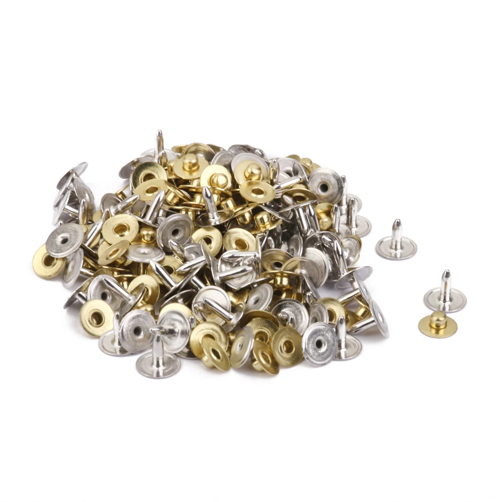  200 Sets Rivets Fasteners Studs Buttons Sewing Jean Denim Leather Craft 8mm