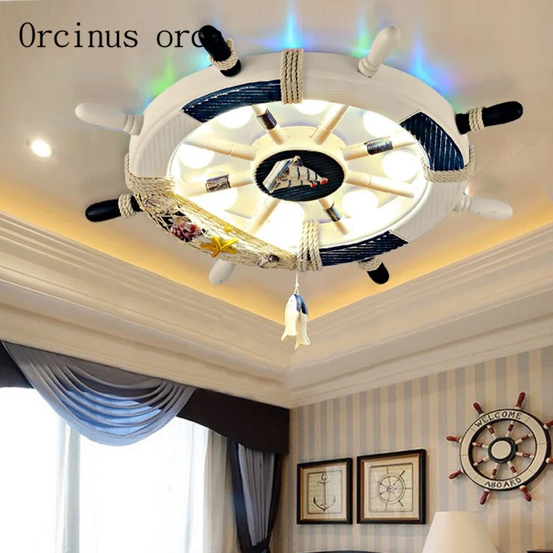 

Mediterranean rudder ceiling lamp children's room creative lighting personality cartoon boy girl bedroom children's lamp