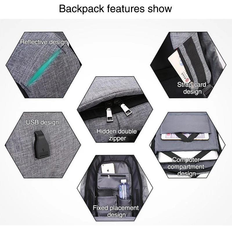 Multi Function Storage Box External USB Charge Computer Backpack Waterproof anti theft Travel Bag For Carmera Mobile Phone (7)