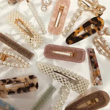 JUJIA женские корейские жемчужные заколки для волос геометрические Акриловые зажимы для волос шпилька аксессуары для волос заколка