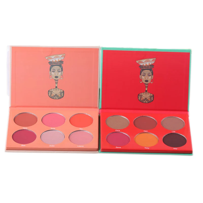 

6 Colors Baked Blush Palette fard a joue Powder Makeup Bronzer Blusher Palette Charming Cheek Color Make Up Face Blush Maquiagem