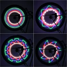 Прохладный 2 боковых 32 светодиодный 32 режим ночного Водонепроницаемый колеса сигнальная лампа Светоотражающие Обода Радуга шины велосипедов фиксированной гов светильник