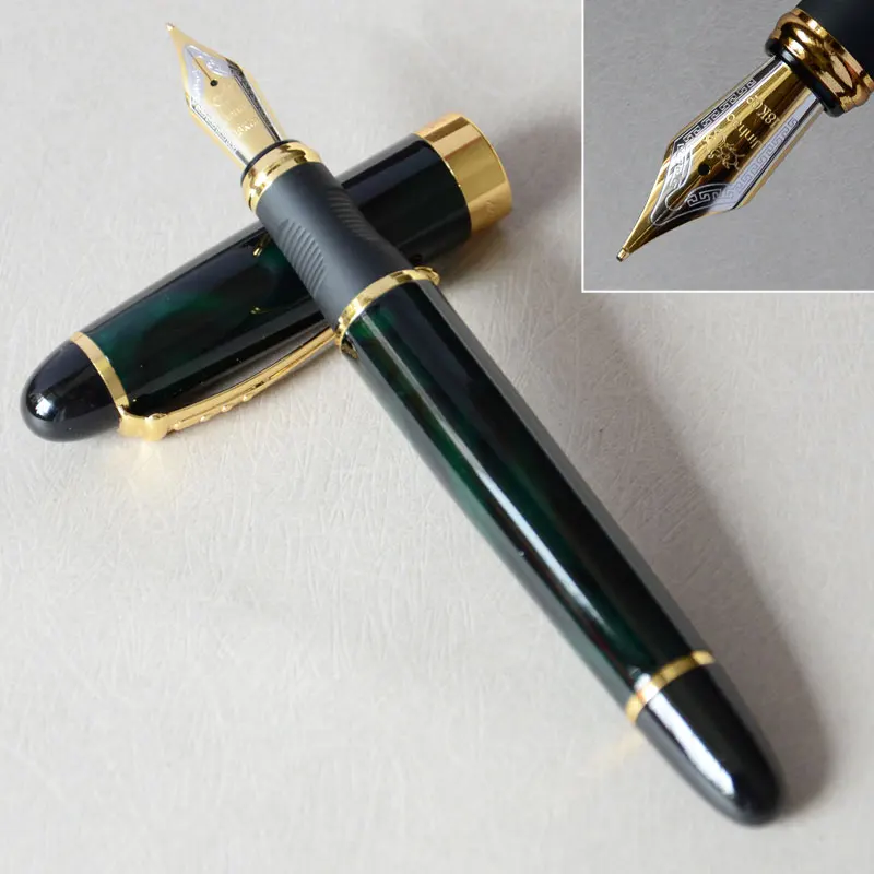 IRAURITA перьевая ручка JINHAO X450 темно-зеленый и золотой 18 KGP 0,7 мм перо с широким основанием полностью металлический синий красный 21 цвет и чернила JINHAO 450