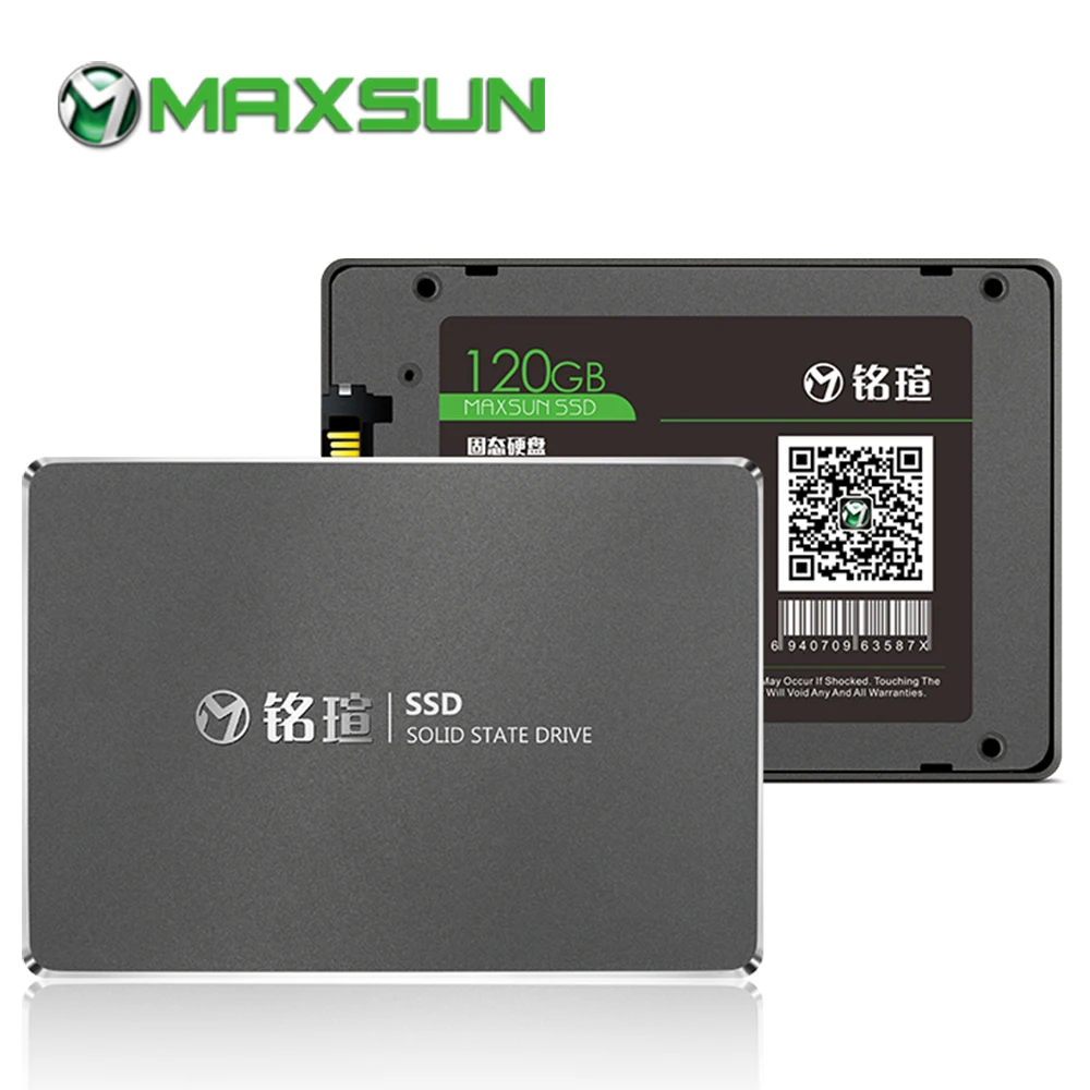 MAXSUN ssd 120gb 2,5 inch Интерфейс Тип SATA 6 ГБ/сек. непрерывное чтение до 510 МБ/с. три года гарантии 120 ГБ твердотельных дисков