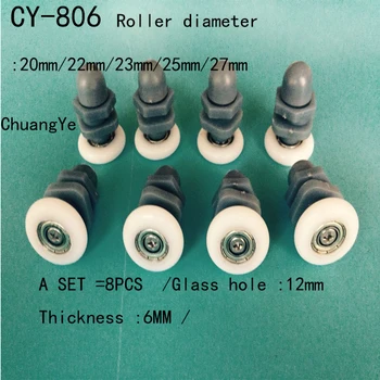 

8pcs Replacement Shower Door Roller Wheel Runner Diameter 25mm