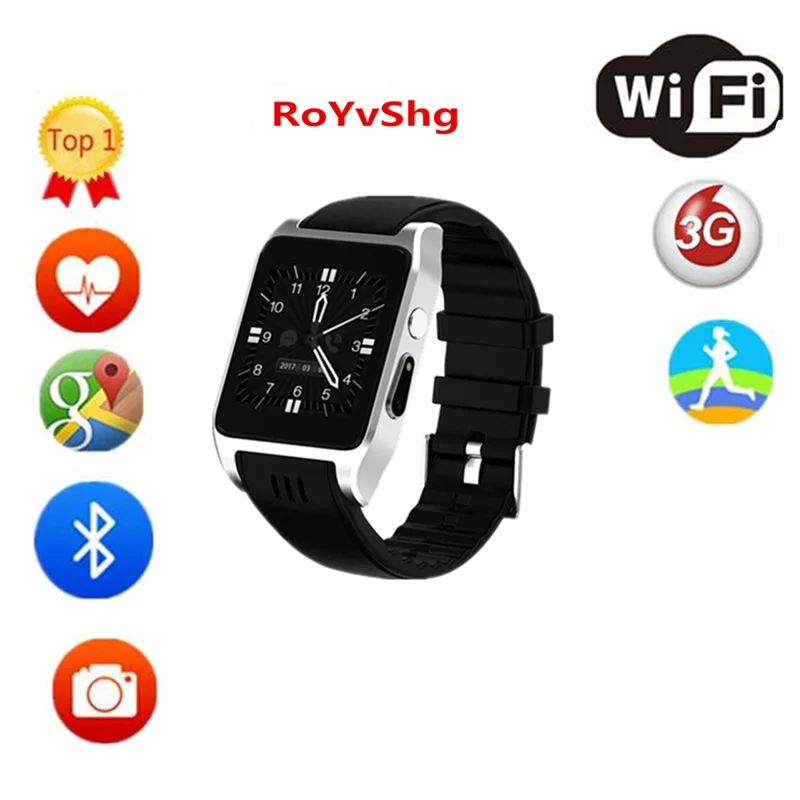 

X86 Smart Watch Phone Android 5.1 OS Wifi 3G 1.52 inch Touch Screen 4GB SMS Call Sync Bluetooth Smartwatch For iOS Android PK U8